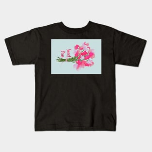 Sweet Peas portrait card Kids T-Shirt